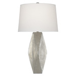 Zabrine Table Lamp - Nickel / White Linen