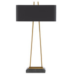 Adorn Table Lamp - Antique Brass / Black Shantung