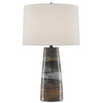 Zadoc Table Lamp - Terracotta / White Linen
