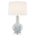 Myrtle Table Lamp - Polished Nickel / Off-White Linen