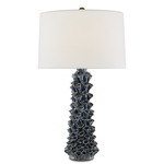 Sunken Blue Table Lamp - Blue / Off White