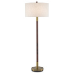 Bravo Floor Lamp - Antique Brass / Off-White Linen