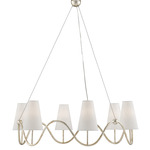 Kadir Chandelier - Silver Granello / Off-White Linen