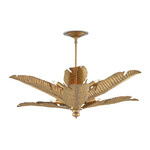 Tropical Ceiling Light - Vintage Brass
