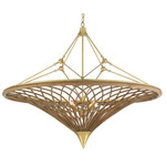 Gaborone Chandelier - Contemporary Gold Leaf / Rattan