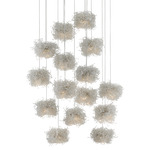 Birds Nest Multi Light Pendant - Silver / Clear