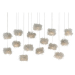 Birds Nest Linear Multi Light Pendant - Silver / Clear