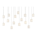 Dove Linear Multi Light Pendant - Silver / White