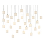 Dove Linear Multi Light Pendant - Silver / White