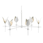 Peace Lily Chandelier - Gesso White / Silver Leaf