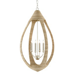 Menorca Chandelier - Contemporary Silver Leaf / Natural