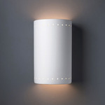 Ceramic Large Curved Perforated Outdoor Wall Sconce - Bisque