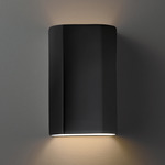 Ceramic Flat Outdoor Wall Sconce - Carbon