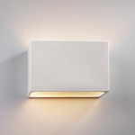 Ceramic Small Rectangle Outdoor Wall Sconce - Bisque