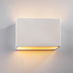 Ceramic Med Rectangle Outdoor Wall Sconce - Bisque