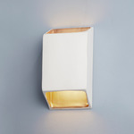Ceramic Tapered Rectangle Outdoor Wall Sconce - Matte White