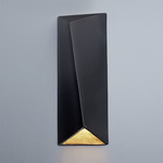 Diagonal Rectangle Outdoor Wall Sconce - Carbon / Champagne Gold