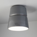 Cone Outdoor Ceiling Light Fixture - Gloss Grey
