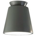 Trapezoid Ceiling Flush Light - Pewter Green