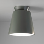 Trapezoid Outdoor Ceiling Light Fixture - Pewter Green