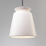 Trapezoid Pendant - Brushed Nickel / Matte White