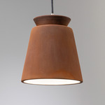 Trapezoid Pendant - Brushed Nickel / Faux Real Rust