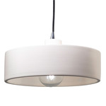 Dish Pendant - Chrome / Bisque