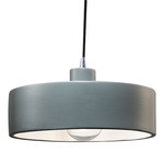 Dish Pendant - Chrome / Pewter Green