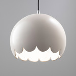 Scallop Pendant - Polished Chrome / Matte White