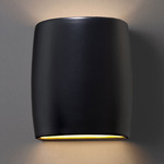 Ceramic Small Wide Cylinder Outdoor Wall Sconce - Carbon