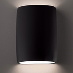 Ceramic Wide Cylinder Outdoor Wall Sconce - Carbon