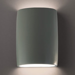 Ceramic Wide Cylinder Outdoor Wall Sconce - Pewter Green