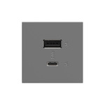 Adorne Ultra Fast Hybrid Type A / C USB Outlet - Magnesium