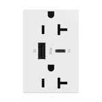 Adorne 20A Ultra Fast A / C USB Dual Outlet - White