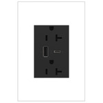 Adorne 20A Ultra Fast A / C USB Dual Outlet - Graphite