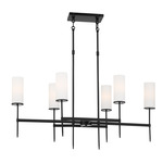 First Avenue Linear Chandelier - Coal / Etched White