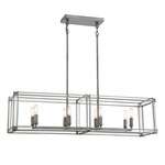 Langen Square Linear Chandelier - Antique Nickel / Clear