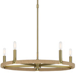 Windward Passage Chandelier - Soft Brass / Rope