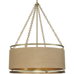 Windward Passage Drum Pendant - Soft Brass / Rope