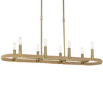 Windward Passage Linear Chandelier - Soft Brass / Rope