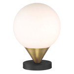 Alluria Table Lamp - Weathered Black / Etched Opal