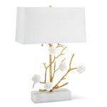 Cherise Table Lamp - Gold / White