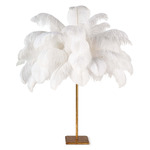 Josephine Feather Table Lamp - Gold Leaf / White