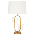 Monarch Table Lamp - Gold Leaf / White