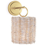 Nantucket Wall Sconce - Natural Brass / Rattan