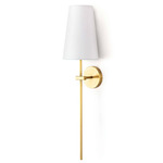 Toni Wall Sconce - Natural Brass / White