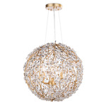 Cheshire Chandelier - Gold Leaf / Crystal