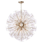 Poppy Chandelier - Natural Brass / Clear