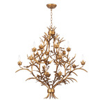 Southern Living Trillium Chandelier - Brass