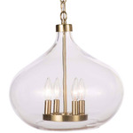 Dover Pendant - Natural Brass / Clear